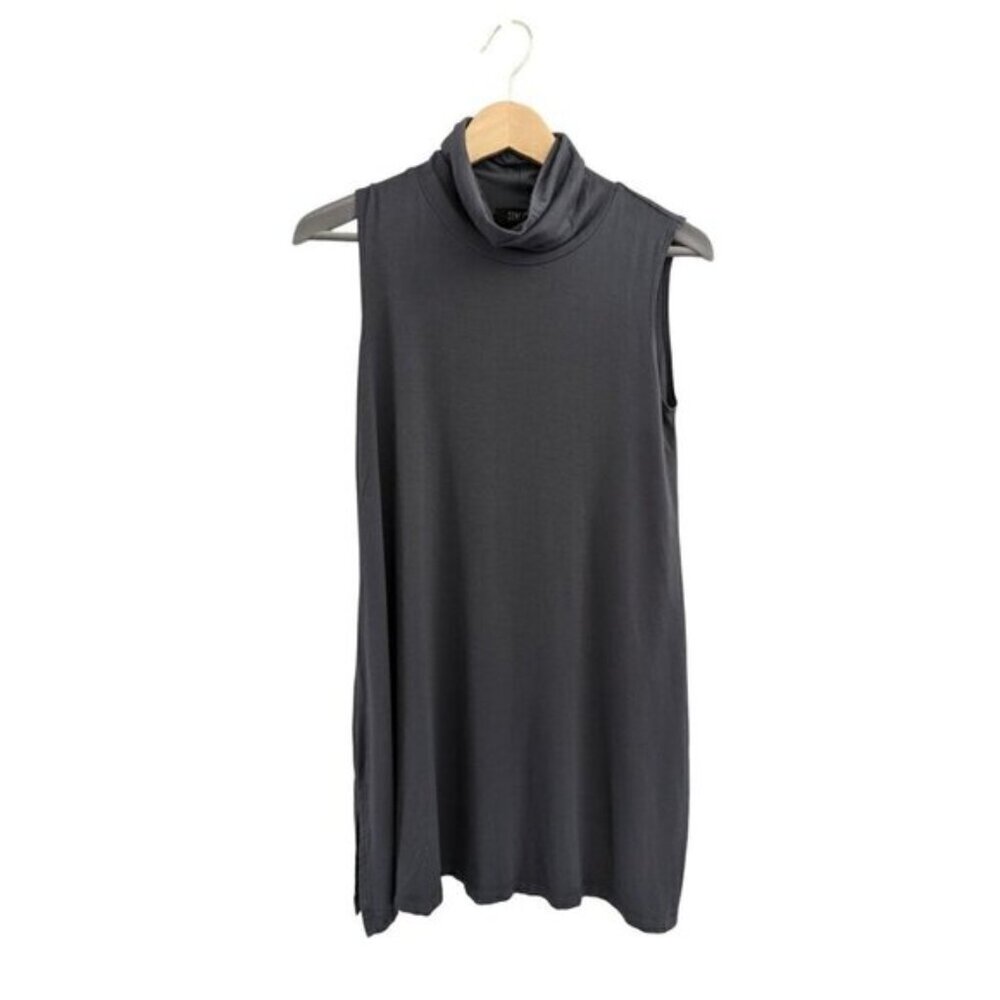 Comfy USA Lagenlook Casual Turtleneck Sleeveless Casual Top
